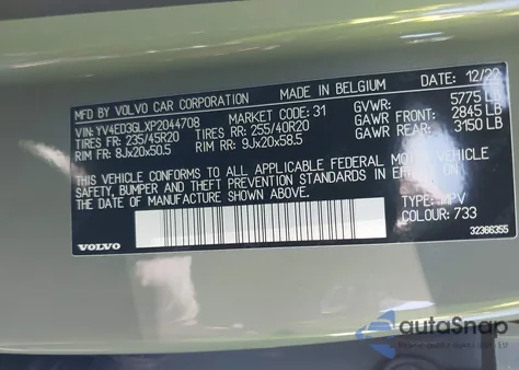 2023 Volvo C40 Recharge Pure Electric Twin Plus z USA, uszkodzony, nr VIN YV4ED3GLXP2044708